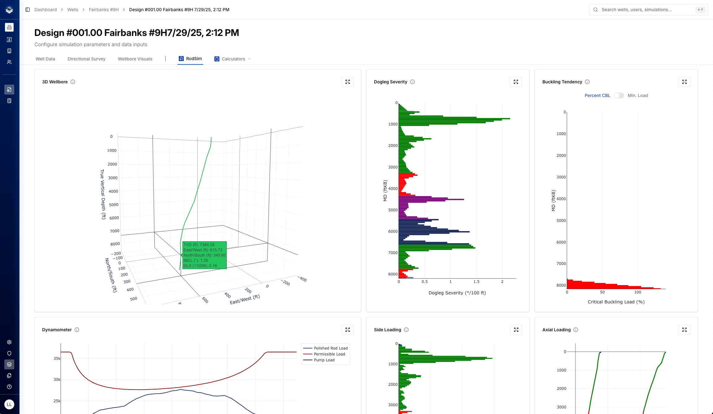 RodSim 3D Wellbore Visualization